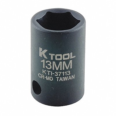 KTI KTI37113 Impact Socket Metric 13mm 1-3/16in.L Hex