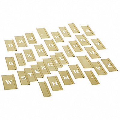 REESE INTERLOCKING STENCILS 10026 Stencil Letters Brass 1/2in.W x 1/2in.H
