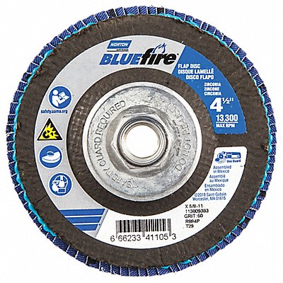 NORTON 66623341105 Fiber Disc 4 1/2 in Dia 5/8in Arbor PK2