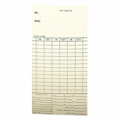 AMANO AMA556950 Time Cards 250 Each