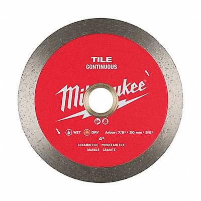 MILWAUKEE 49939502 Diamond Saw Blade Diam 4 Arbor 5/8 7/8
