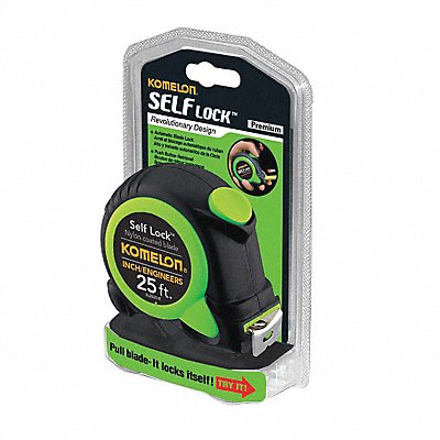 KOMELON SL2825IE Tape Measure Green Self Lock 25 ft x 1