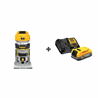 DEWALT DCW600BDCBP034C Compact Router 20.0V 4-7/8 Base Size