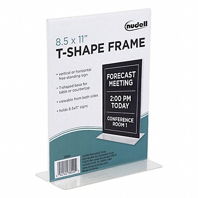 GRAINGER 38020 Sign Holder Freestandng 8-1/2x11 Acrylic