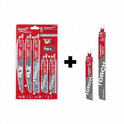MILWAUKEE 4.9225505480052E+23 Carbide Teeth Sawzall 5 Pcs