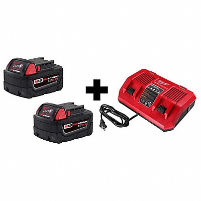 MILWAUKEE 4.8111852485918E+15 M18 Battery Pack M18 Dual Rapid Charger
