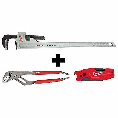 MILWAUKEE 4.82272484822631E+23 Alum Pipe Wrench Pliers Utility Knife