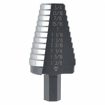 IRWIN 10221 Step Cone Drill 13/16in to 1.375in HSS