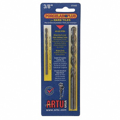 ARTU 1445 Glass Stone Tile Drill Set 2pc Carb Tip