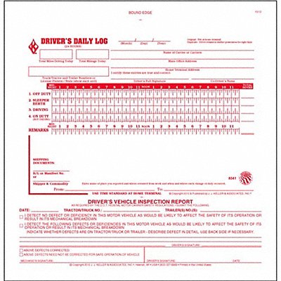 JJ KELLER 8541 Simplified Driver Logbook w/Carbon