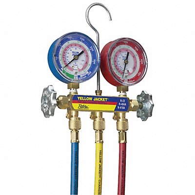YELLOW JACKET 42004 Mechanical Manifold Gauge Set 2-Valve