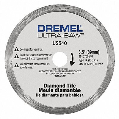 DREMEL US54001 Cutting Wheel 3 1/2 in Dia Mounted