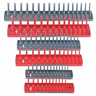 HANSEN 92000 Socket Tray Grey/Red Plastic PK6
