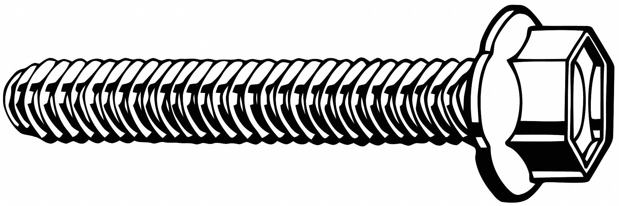 GRAINGER M670100600010 Thread Rolling Screw M6 Hex 10mm L PK100