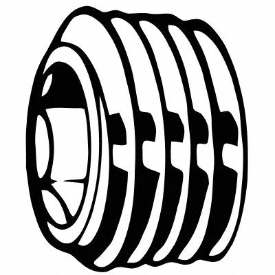 GRAINGER M076602600150 SocketScrewPlug Steel M26-1.5 12mmL PK10