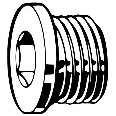 GRAINGER M076402400150 SocketScrewPlug Steel M24-1.5 18mmL PK10