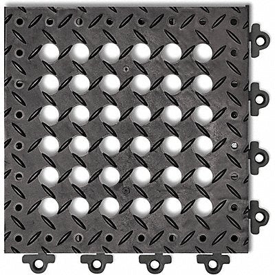 NOTRAX 620STL12BL Drainage Mat Black 1 ftx1 ft PK12