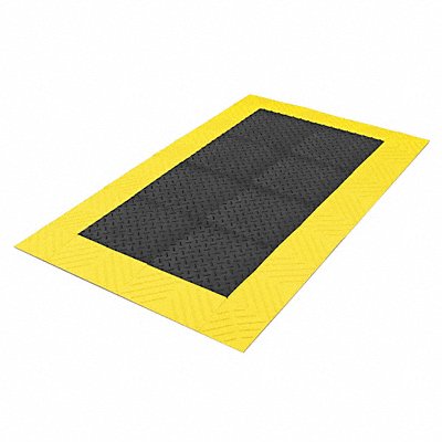 NOTRAX 621S0310BY Antifatigue Mat Black YllwBrdr 3x10ft