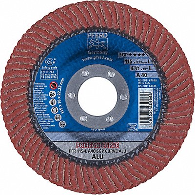 PFERD 67646 Fiber Disc 4 1/2 in Dia 7/8in Arbor