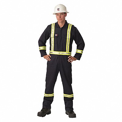 BIG BILL 1155US74XLTNAY FR Coverall Navy 4XL 39-1/2in. Hemmed