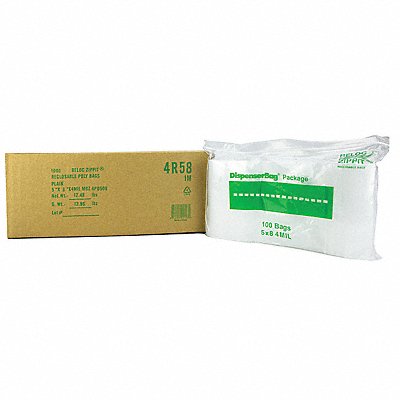 RELOC ZIPPIT 4R58 Reclosable Poly Bag Zip Seal PK1000