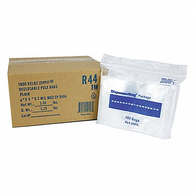 RELOC ZIPPIT R44 Reclosable Poly Bag Zip Seal PK1000
