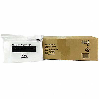 RELOC ZIPPIT 6R58 Reclosable Poly Bag Zip Seal PK1000
