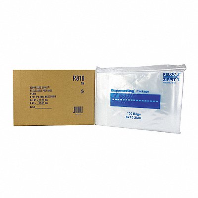 RELOC ZIPPIT R810 Reclosable Poly Bag Zip Seal PK1000