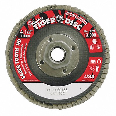 WEILER 50133 J1568 Fiber Disc 4 1/2 in Dia 5/8in Arbor