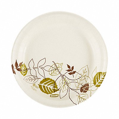 DIXIE UX9WS Paper Plate 8 1/2 in WH/BRN/GRN PK500
