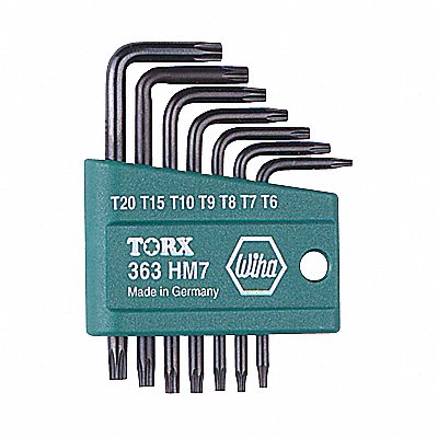 WIHA 36392 Torx Key Set L Shape 1 1/2 to 2 1/4 in