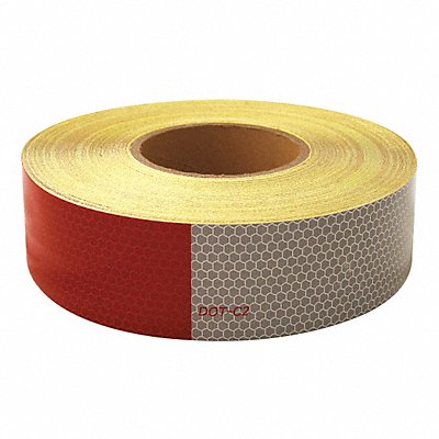 IMPERIAL SUPPLIES 38XF47 Reflective Tape Roll 2 in W Red/Silver