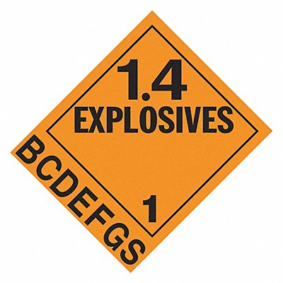 JJ KELLER 3652 Explosives Placard Division 1.4B-1.4S