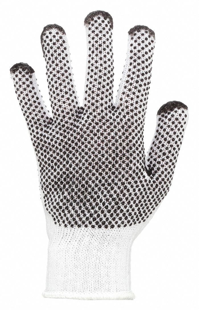 MCR SAFETY 9660L Gloves PVC Dots Cotton/Polyester Wt PK12