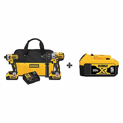 DEWALT DCK299M2DCB205 Cordless Combination Kit 2 Tools 20V DC