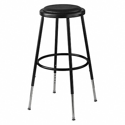 NATIONAL PUBLIC SEATING 6424H10 Adjustable Stool Steel Vinyl Black