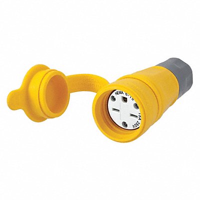 HUBBELL HBL15W49 WT Strt Bld Cnr Yllw 2P3W Elastomer 6-15R