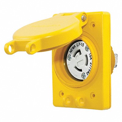 HUBBELL HBL65W34 WTLockerecpt 15A Yllw Elastomer L7-15R 1Gng