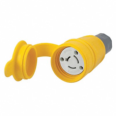 HUBBELL HBL27W08 WT LckCon Strt 20 A Yllw Elastomer Non-NEMA