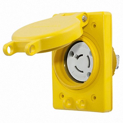 HUBBELL HBL67W08 WTLockerecpt 20A Yllw Elastomer NoNEMA 1Gng