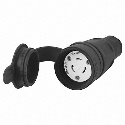 HUBBELL HBL27W47BK WT LckCon Strt 20 A Black Elastomer L5-20R