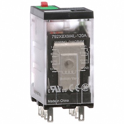 SCHNEIDER 792XBXM4L120A J2421 General Purpose Relay 120VAC DPDT 8Pins