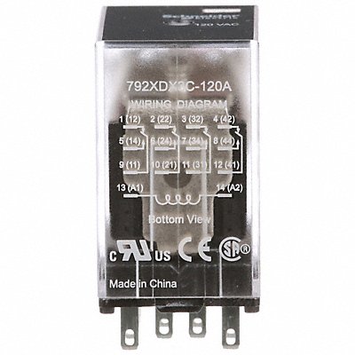 SCHNEIDER 792XDX3C120A J2422 General Purpose Relay 120VAC 4PDT 14Pin