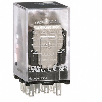 SCHNEIDER 792XDX3C24D J2422 General Purpose Relay 24VDC 4PDT 14Pins