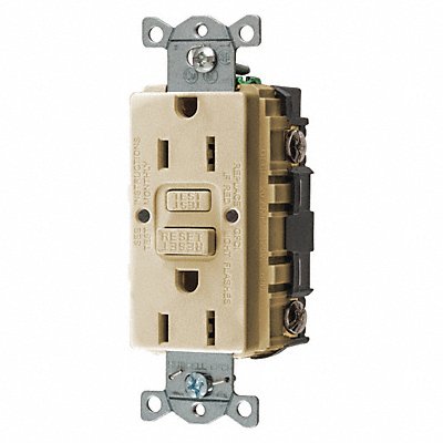 HUBBELL GFR15I GFCI Receptacle 15A 125VAC 5-15R Ivory