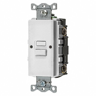 HUBBELL GFBFST20W GFCI Receptacle White Nylon Back