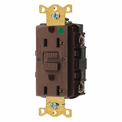 HUBBELL GFR83 GFCI Receptacle 20A 125VAC 5-20R Brown