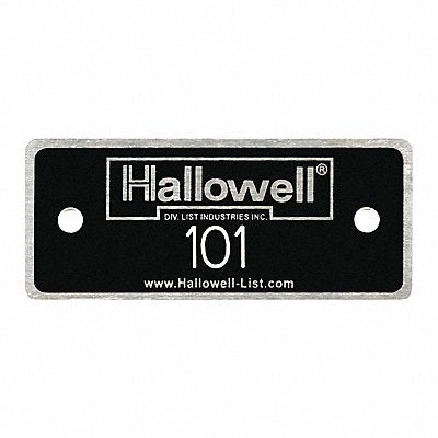 HALLOWELL NPH101200 NmbPlt 101 to 200 Blk w/Wht Lettering