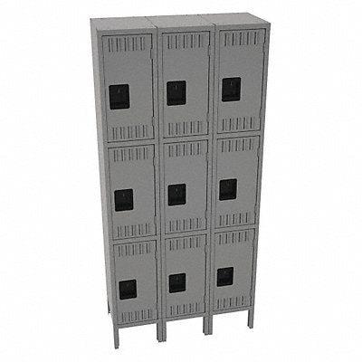 TENNSCO TTS1215243MG K4166 Locker 3x3Locker Md Grey 78 x36 x15 Assm