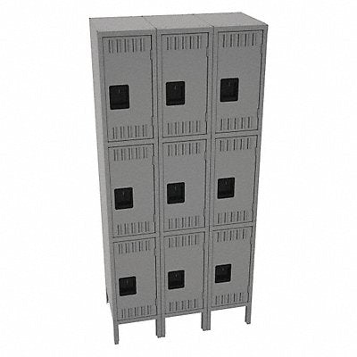 TENNSCO TTS1218243MG K4167 Locker 3x3Locker Md Grey 78 x36 x18 Assm